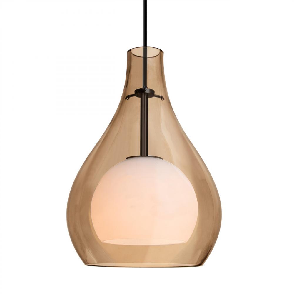 Besa, Elle 11 Cord Pendant, Cognac, Black Finish, 1x9W LED