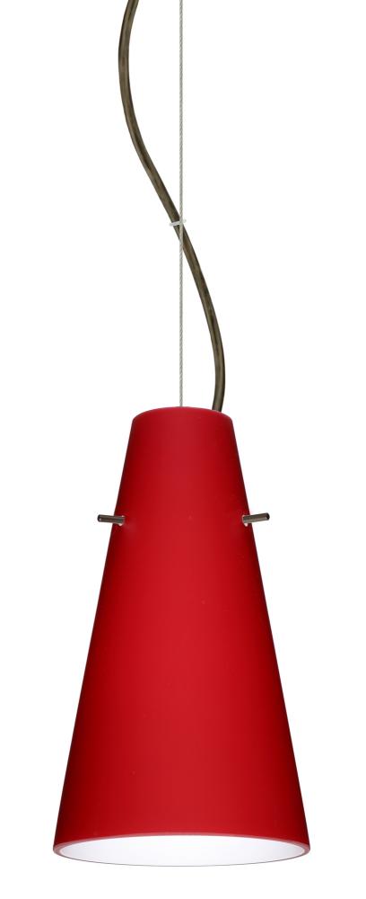 Besa Cierro LED Cable Pendant Ruby Matte Bronze 1x9W LED