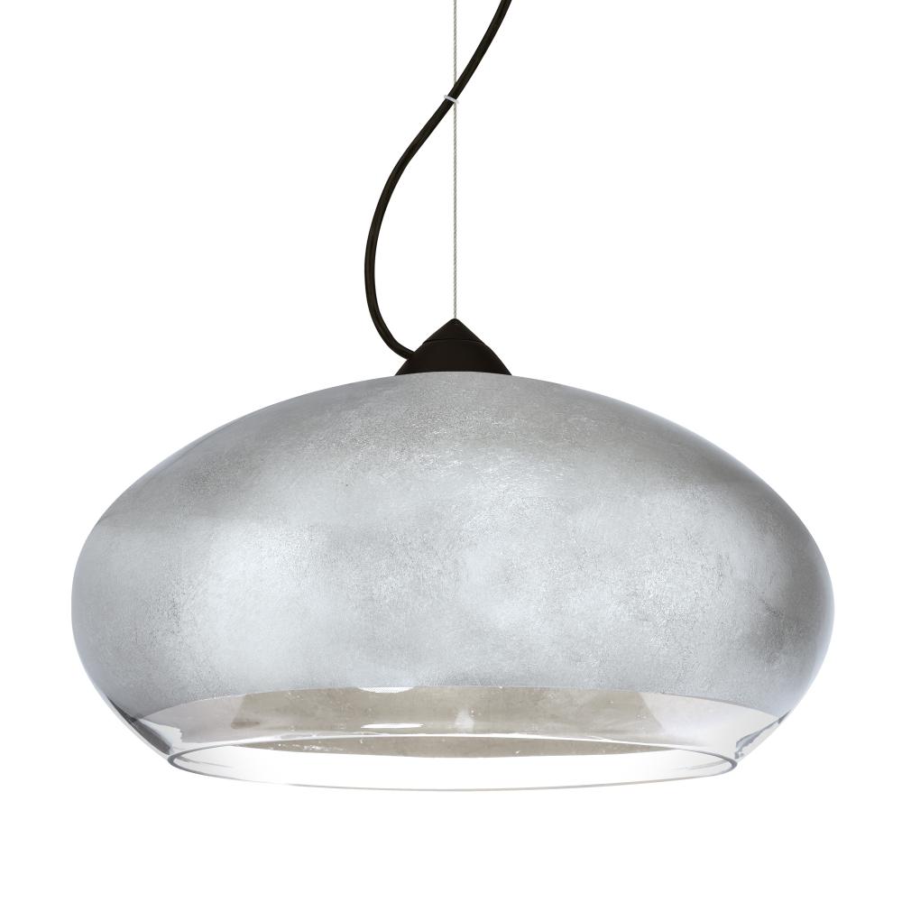 Besa Brio 14 Cable Pendant Black Silver Foil 1x75W Medium Base
