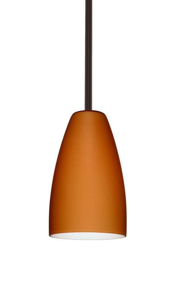 Besa Stem Riva 9 Pendant Bronze Amber Matte 1x75W Medium Base