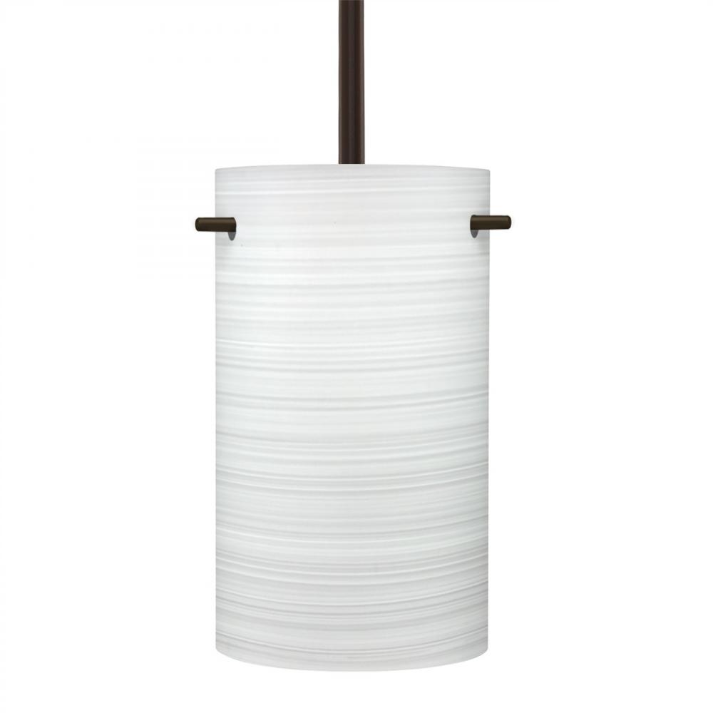 Besa Tamburo 5 Stem Pendant, Chalk, Bronze Finish, 1x11W LED