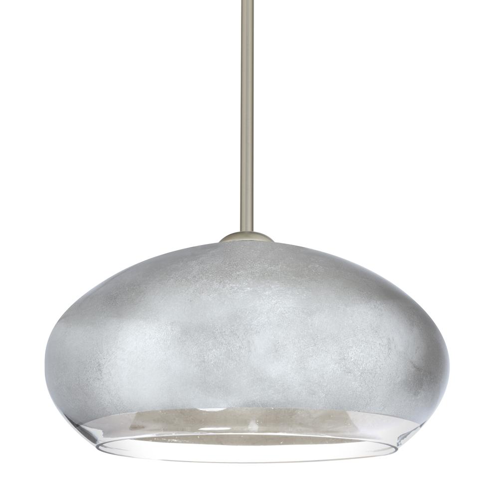 Besa Brio 14 Stem Pendant Satin Nickel Silver Foil 1x9W LED