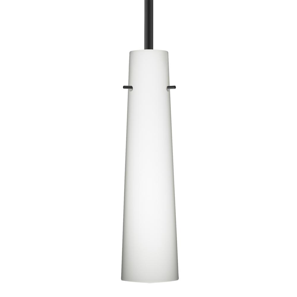Besa Camino Stem Pendant Black Opal Matte 1x40W 40W MAX E12 Base