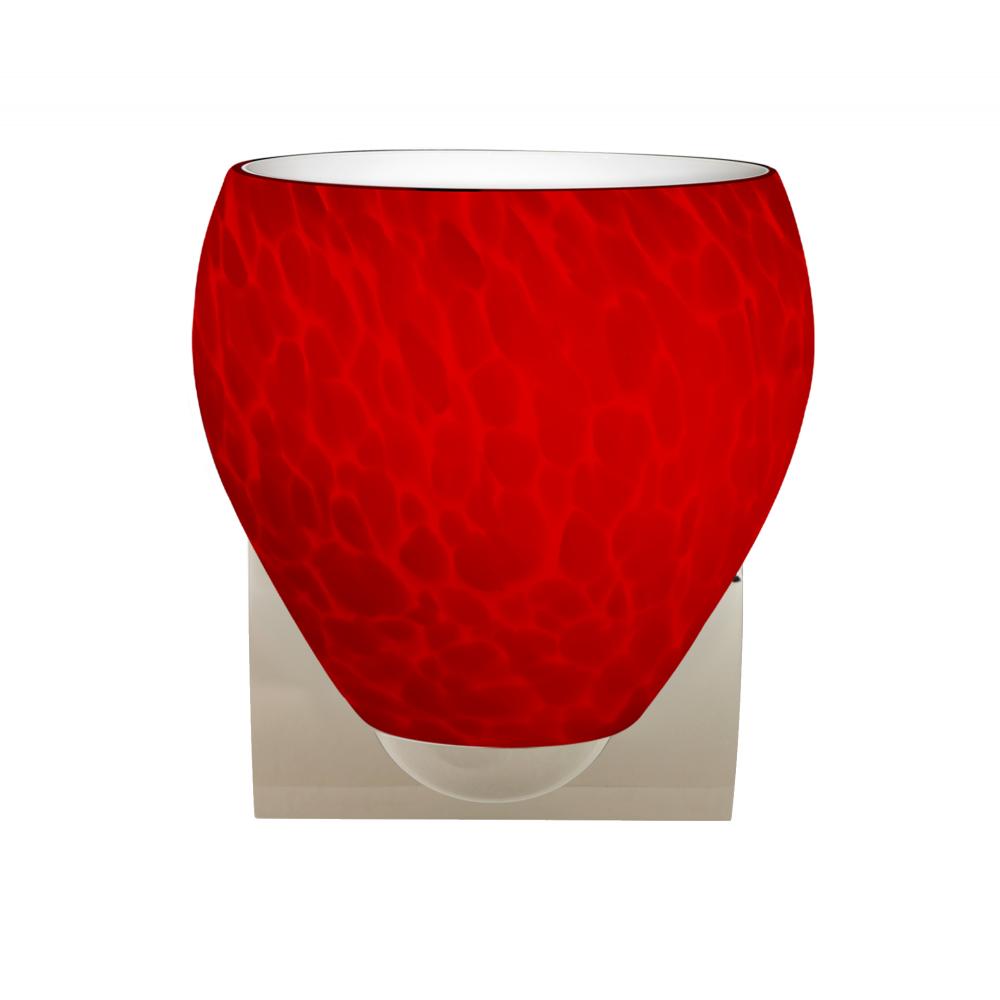 Besa, Bolla Mini Sconce, Red Cloud, Chrome Finish, 1x9W LED