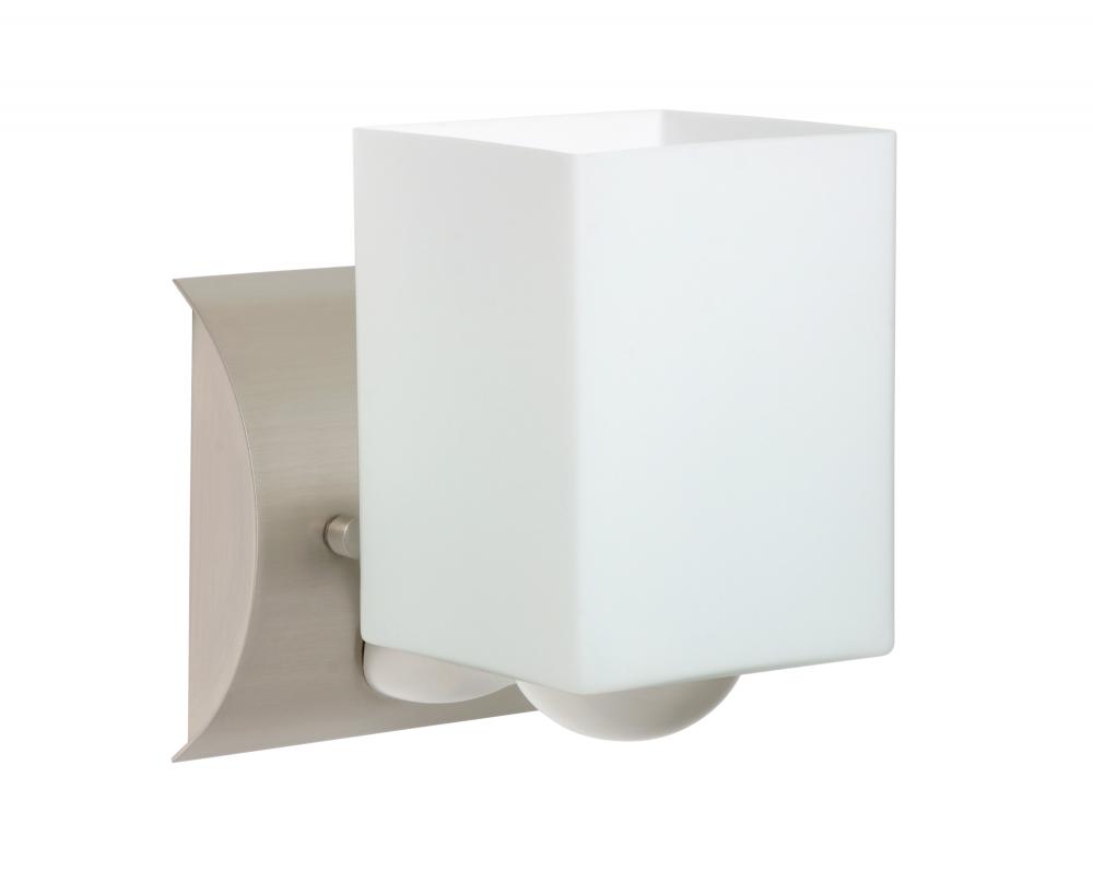 Besa Wall Rise Satin Nickel Opal Matte 1x60W Medium Base