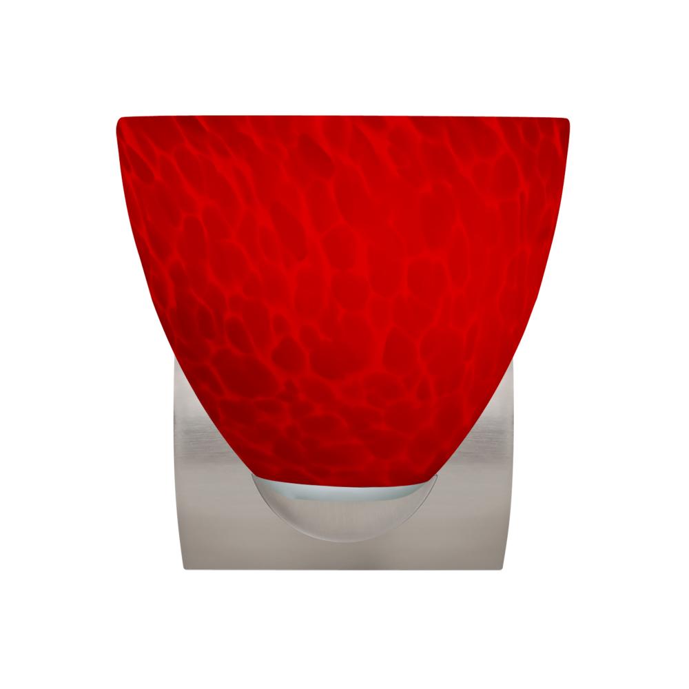 Besa, Sasha Mini Sconce, Red Cloud, Satin Nickel Finish, 1x60W E26 Base