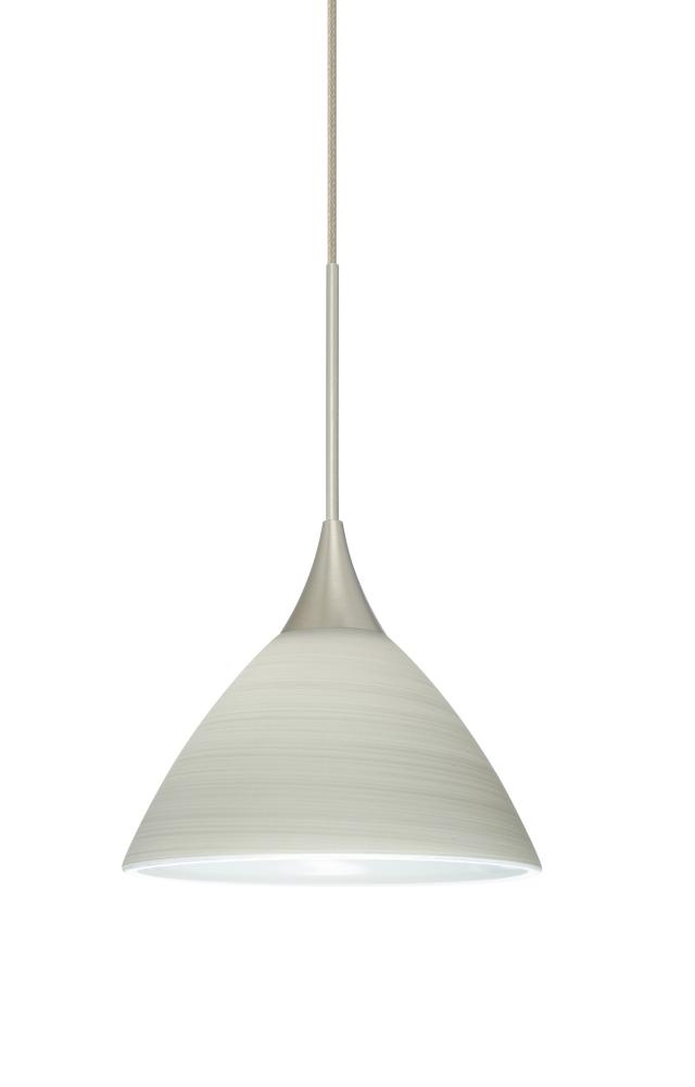 Besa Pendant Domi Satin Nickel Chalk 1x6W LED