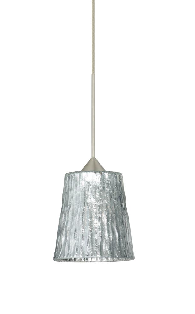 Besa Pendant Nico 4 Satin Nickel Stone Silver Foil 1x5W LED