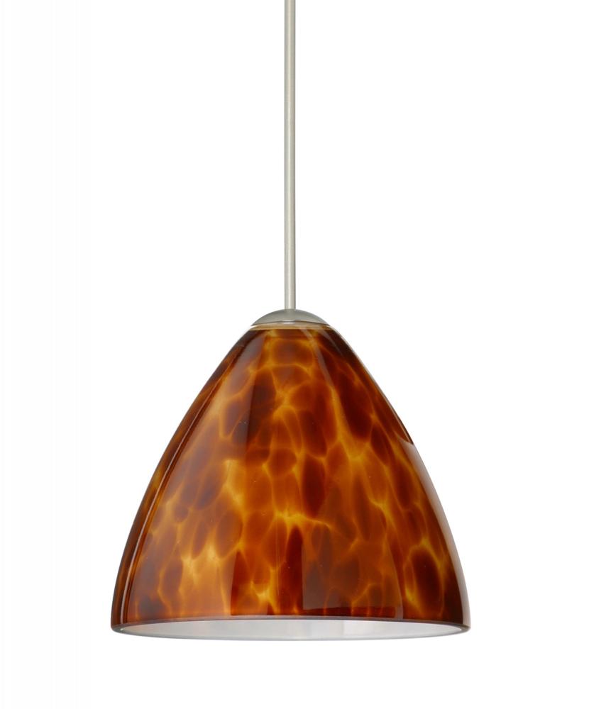 Besa Pendant Mia Satin Nickel Amber Cloud 1x5W LED