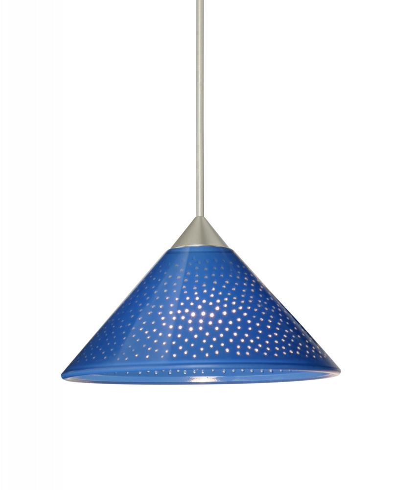 Besa Pendant Kona Satin Nickel Blue Starpoint 1x50W Halogen