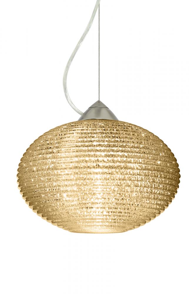 Besa Pape 12 Pendant 1Kx Gold Glitter Satin Nickel 1x75W Medium Base