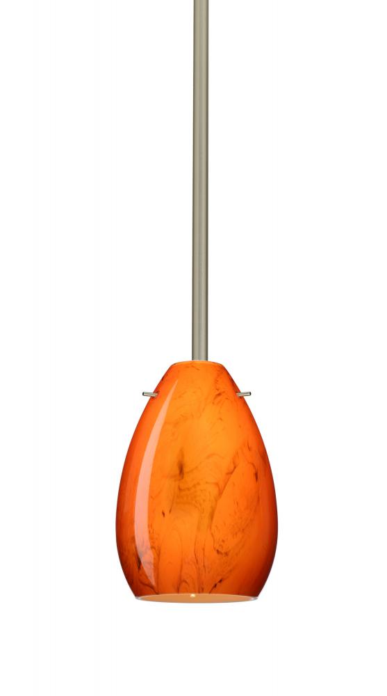 Besa Pera 6 Stem Pendant Satin Nickel Habanero 1x40W Halogen