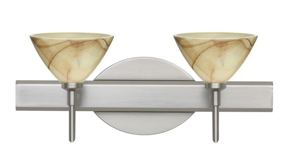 Besa Wall Domi Satin Nickel Mocha 2x5W LED