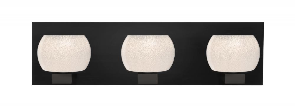 Besa, Keno Vanity, White Sand, Black Finish, 3x3W LED