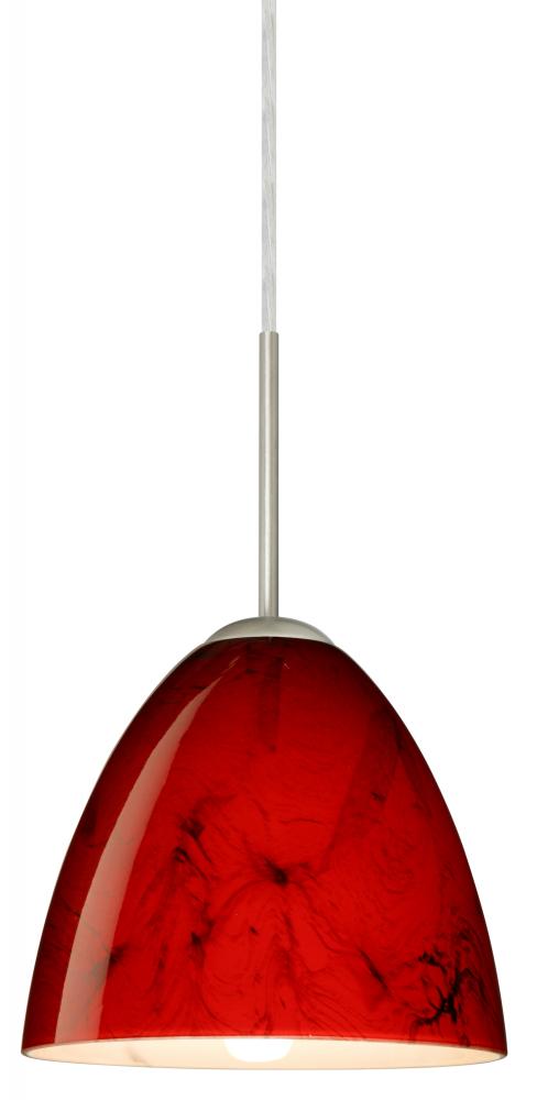 Besa Vila LED Pendant For Multiport Canopy Magma Satin Nickel 1x9W LED