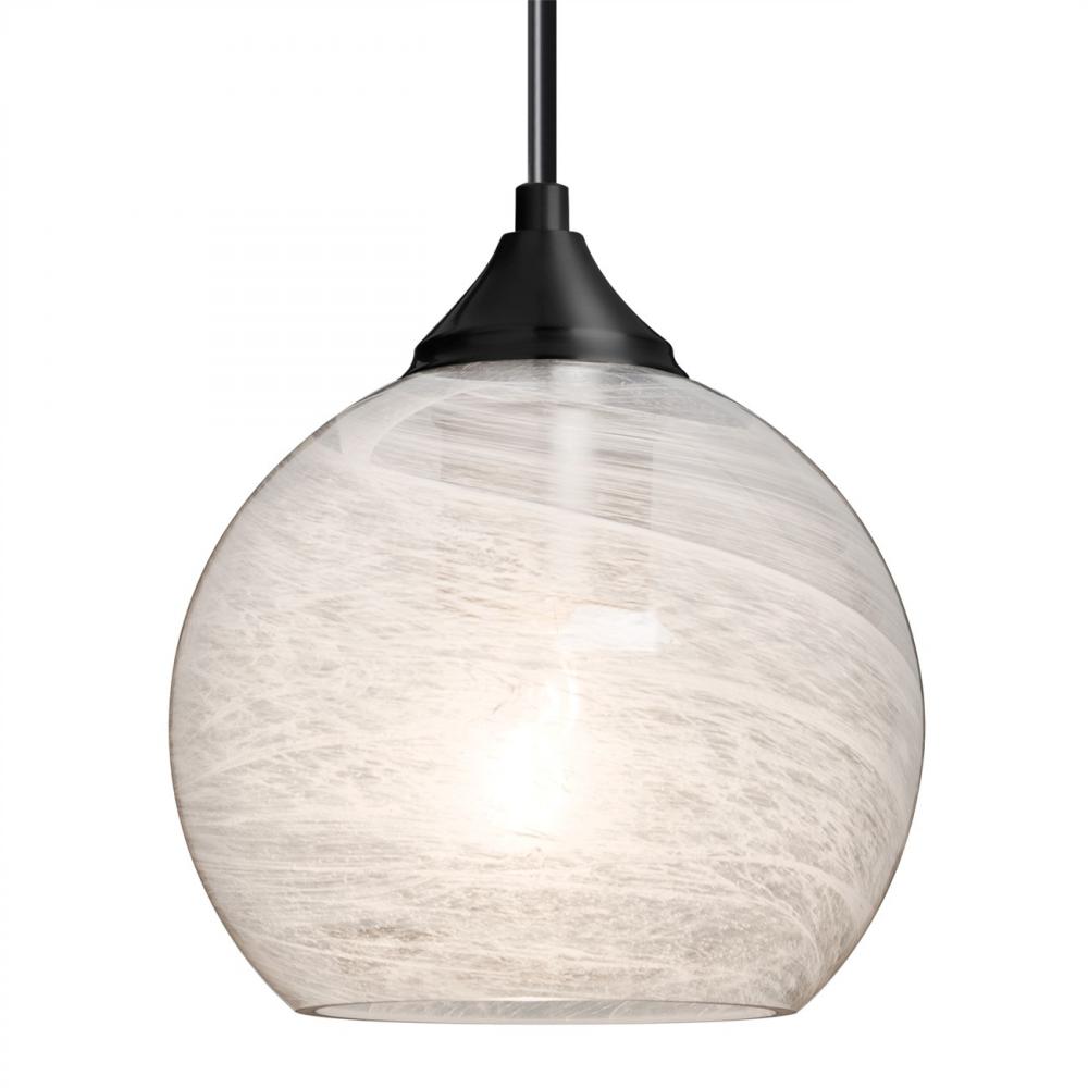Besa, Jilly Cord Pendant For Multiport Canopy, Vapor Clear, Black Finish, 1x60W MAX E26 Base