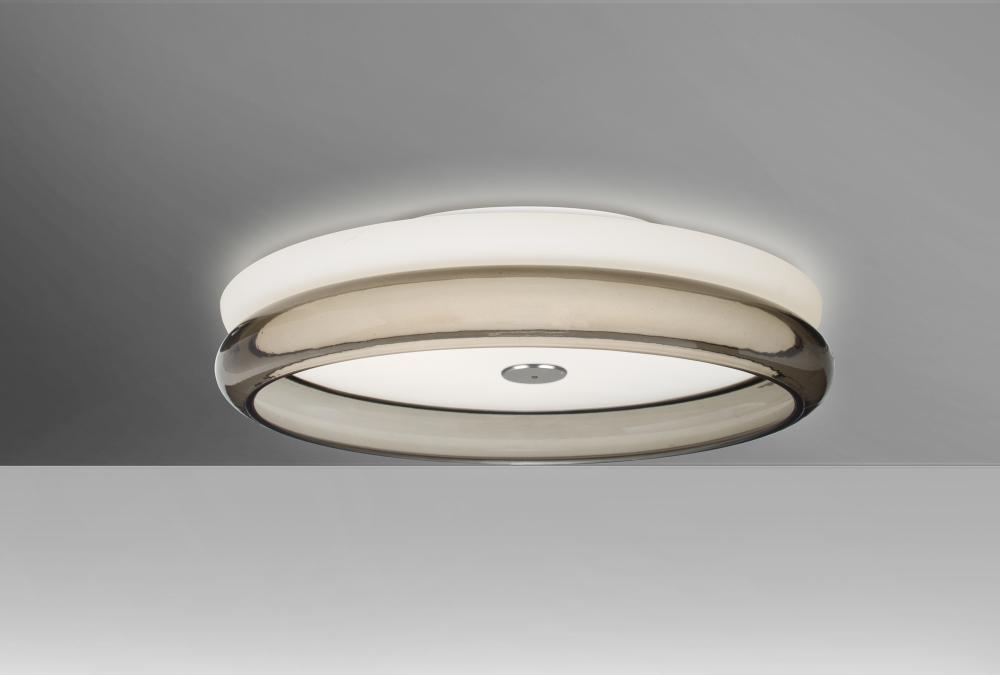 Besa, Topper 12 Ceiling, Opal/Smoke,  Finish, 2x40W Halogen