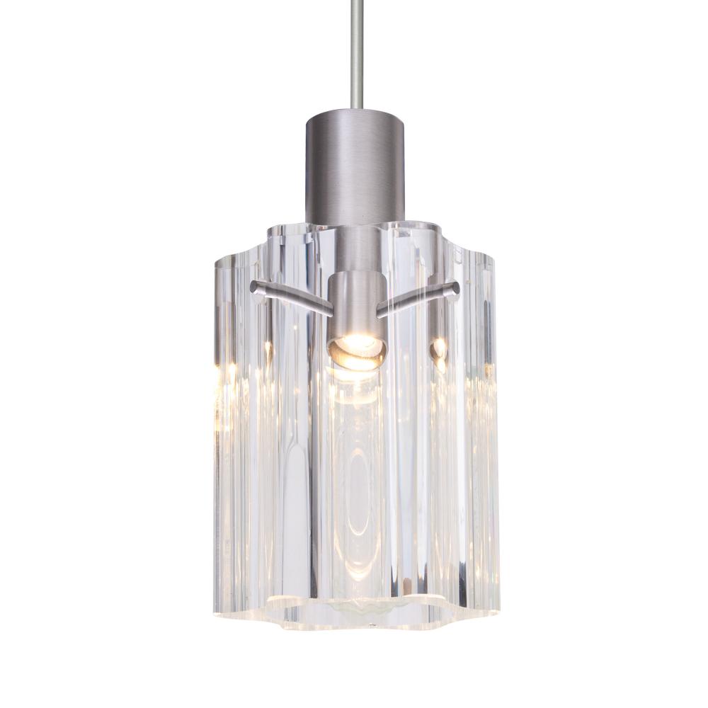 Besa Ice 4 Pendant for Multiport Canopy, Clear Glass, Black Finish, 1x35W MAX GY6.35 Base