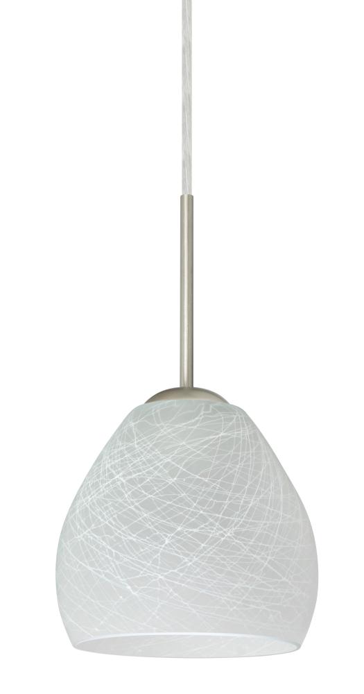 Besa Bolla Pendant For Multiport Canopy Satin Nickel Cocoon 1x40W G9