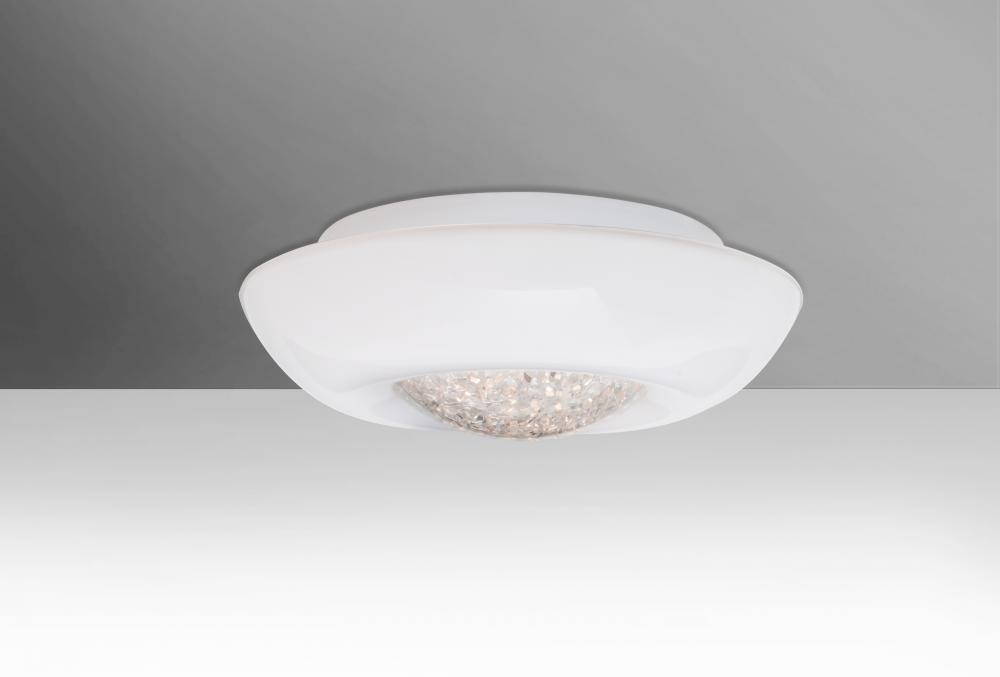 Besa, Gleem 12 Ceiling, Opal Glossy/Clear, 1x17W LED