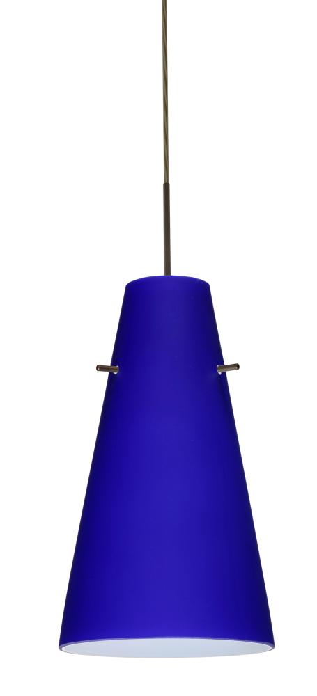 Besa Cierro Pendant For Multiport Canopy Bronze Cobalt Blue Matte 1x100W Medium Base