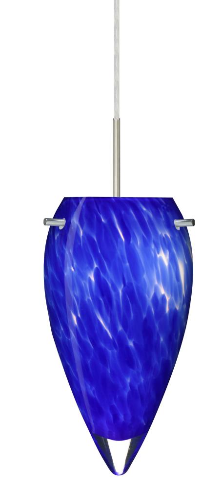 Besa Juli Pendant Satin Nickel Blue Cloud 1x100W Medium Base