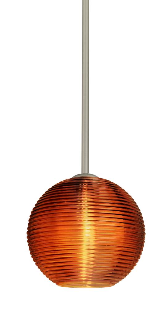 Besa Stem Kristall 8 Pendant Satin Nickel Amber 1x75W Medium Base