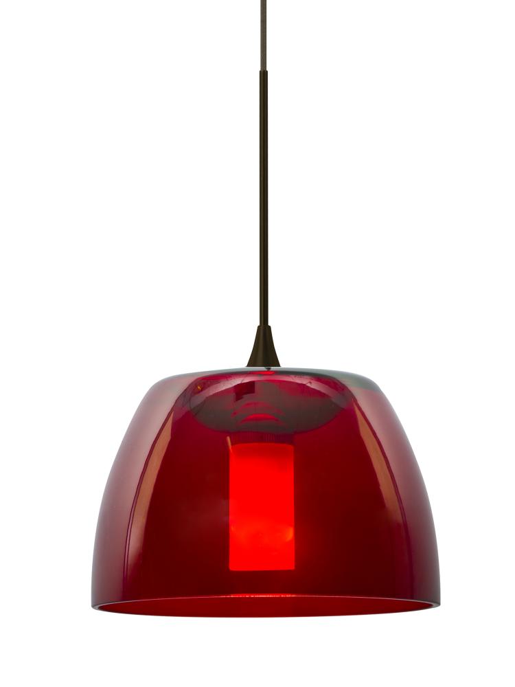 Besa Spur Cord Pendant For Multiport Canopy, Red, Bronze Finish, 1x35W Halogen
