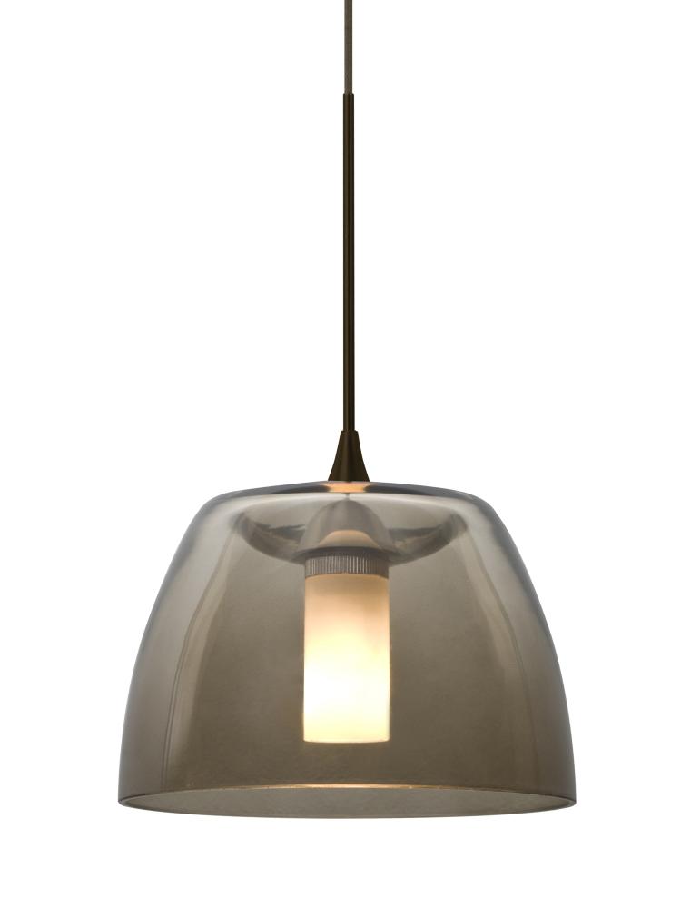 Besa Spur Cord Pendant For Multiport Canopy, Smoke, Bronze Finish, 1x35W Halogen