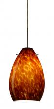 Besa Lighting 1BT-171318-LED-BR - Besa Pendant Pera 6 Bronze Amber Cloud 1x5W LED