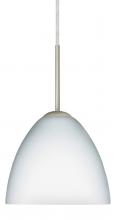 Besa Lighting 1BT-757207-LED-SN - Besa Sasha LED Pendant 1Bt Opal Matte Satin Nickel 1x9W LED