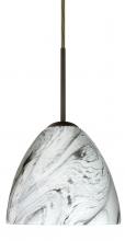 Besa Lighting 1BT-7572MG-BR - Besa Sasha Pendant Bronze Marble Grigio 1x50W Candelabra