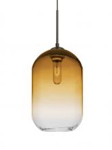 Besa Lighting 1JC-OMEGA12AM-BR - Besa, Omega 12 Cord Pendant, Amber/Clear, Bronze Finish, 1x60W Medium Base
