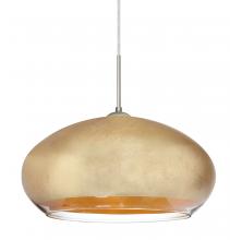 Besa Lighting 1JT-4345GF-SN - Besa Brio 14 Pendant Satin Nickel Gold Foil 1x75W Medium Base