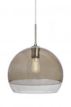 Besa Lighting 1JT-ALLY12SM-EDIL-SN - Besa, Ally 12 Cord Pendant, Smoke/Clear, Satin Nickel Finish, 1x5W LED Filament