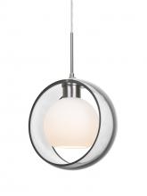 Besa Lighting 1JT-MANACL-SN - Besa Mana Pendant, Clear/Opal, Satin Nickel Finish, 1x60W Medium Base