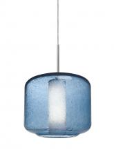 Besa Lighting 1JT-NILES10BO-SN - Besa Niles 10 Pendant, Blue Bubble/Opal, Satin Nickel Finish, 1x60W Medium Base T10