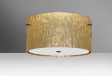 Besa Lighting 1KM-4008GS-LED-BR - Besa Ceiling Tamburo 16 Bronze Stone Gold Foil 1x28W LED