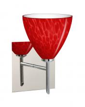 Besa Lighting 1SW-1779RC-LED-CR-SQ - Besa, Mia Mini Sconce with Square Canopy, Red Cloud, Chrome Finish, 1x5W LED