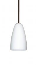 Besa Lighting 1TT-151107-LED-BR - Besa Riva 9 LED Pendant 1Tt Opal Matte Bronze 1x9W LED