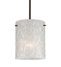 Besa Lighting 1TT-4006GL-LED-BR - Besa Pendant Tamburo 8 Bronze Glitter Stone 1x11W LED