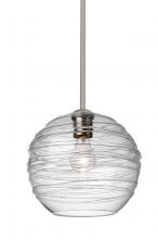 Besa Lighting 1TT-462761-SN - Besa Wave 10 Stem Pendant Satin Nickel Clear 1x60W Medium Base