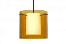 Besa Lighting 1TT-G18407-BR - Besa Stem Pendant Pahu 12 Bronze Transparent Armagnac 1x100W Medium Base