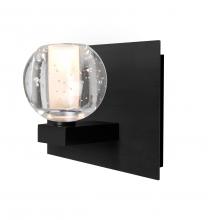 Besa Lighting 1WF-BOCABB-LED-BK - Besa, Boca Vanity, Clear Bubble, Black Finish, 1x3W LED