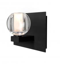 Besa Lighting 1WF-BOCACL-LED-BK - Besa, Boca Vanity, Clear, Black Finish, 1x3W LED