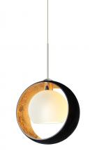 Besa Lighting 1XT-4293GF-LED-SN - Besa Pendant Pogo Satin Nickel Black/Inner Gold 1x5W LED