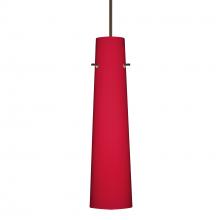 Besa Lighting 1XT-5674RM-BR-L - Besa Camino Pendant Bronze Ruby Matte 1x50W Halogen, 15Ft. Cord