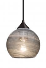 Besa Lighting 1JC-JILLYSM-BR - Besa, Jilly Cord Pendant, Vapor Smoke, Bronze Finish, 1x60W Medium Base