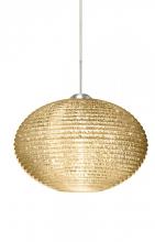 Besa Lighting 1JT-4913GD-SN - Besa Pendant Pape 12 Satin Nickel Gold Glitter 1x75W Medium Base