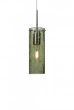 Besa Lighting 1JT-JUNI10MS-SN - Besa, Juni 10 Cord Pendant, Moss Bubble, Satin Nickel, 1x60W Medium Base